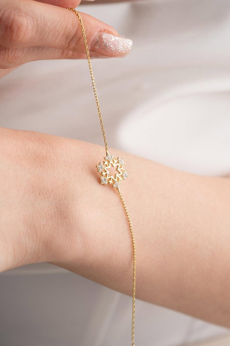 Heliophilia Silver Pulsera de Plata de Ley 925 con Recubrimiento de Oro y Circón